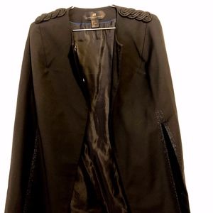 H&M Black Cape With Should & Side Detailing
